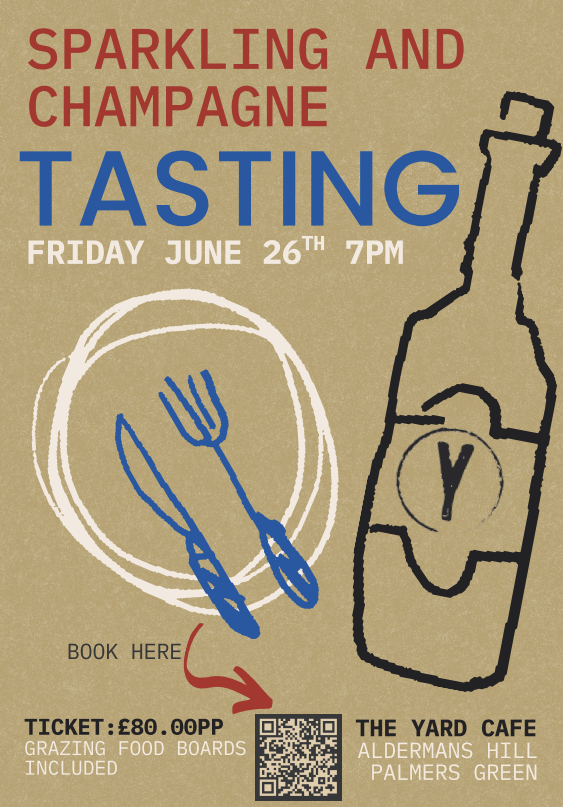 Sparkling and Champagne Tasting, Friday 26th June 2026 at The Yard Café
