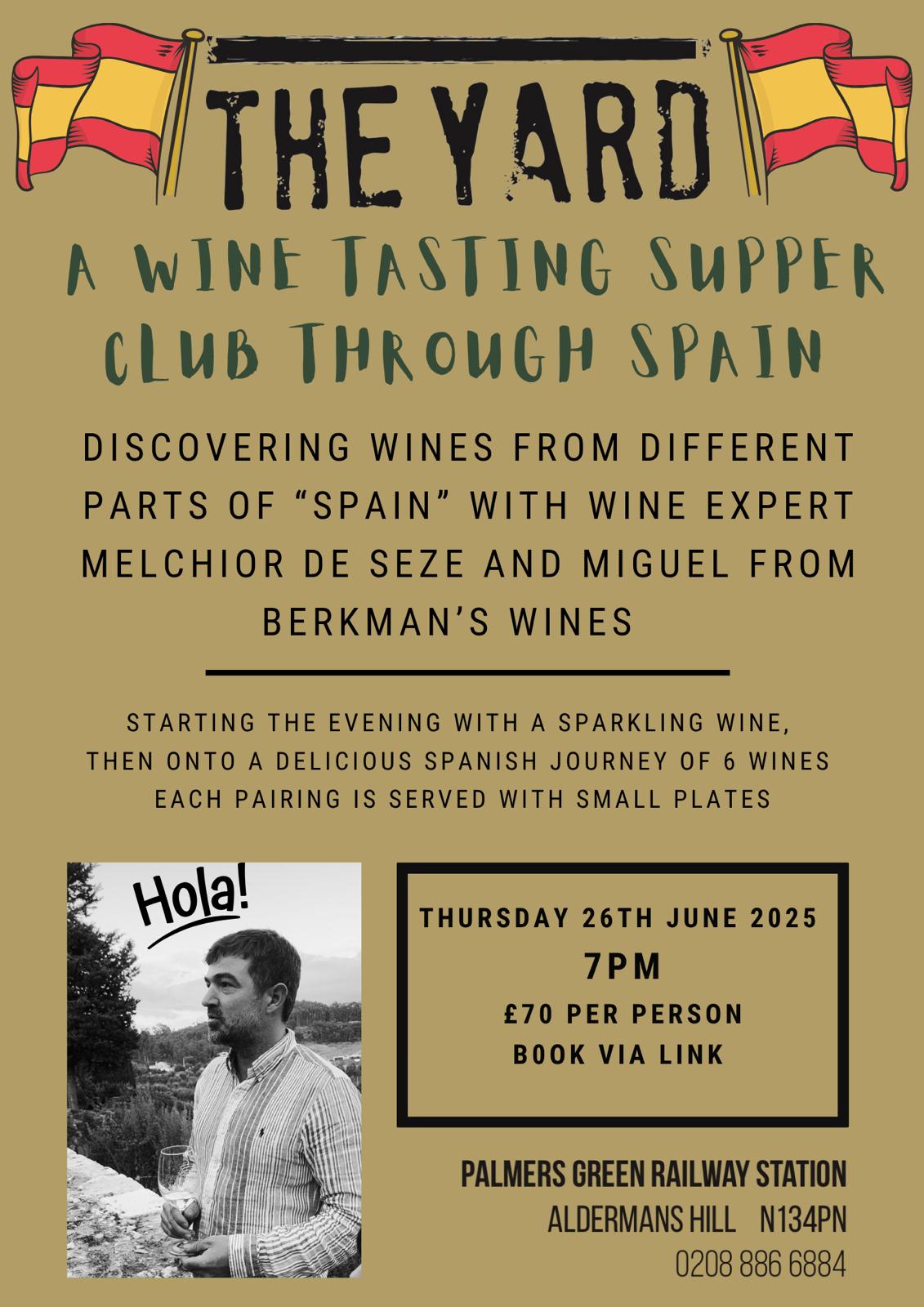 Spanish Wine Tasting at The Yard